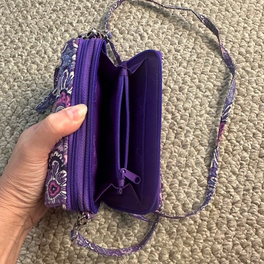 Vera Bradley Lilac Tapestry Crossbody/Wristlet Bag - Picture 6 of 13